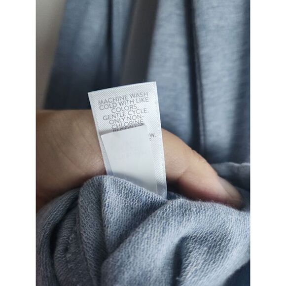 Pure Jill J.Jill Blue/Grey Pima Cotton/Modal Hooded Sweatshirt w/Pockets Medium - Picture 9 of 9